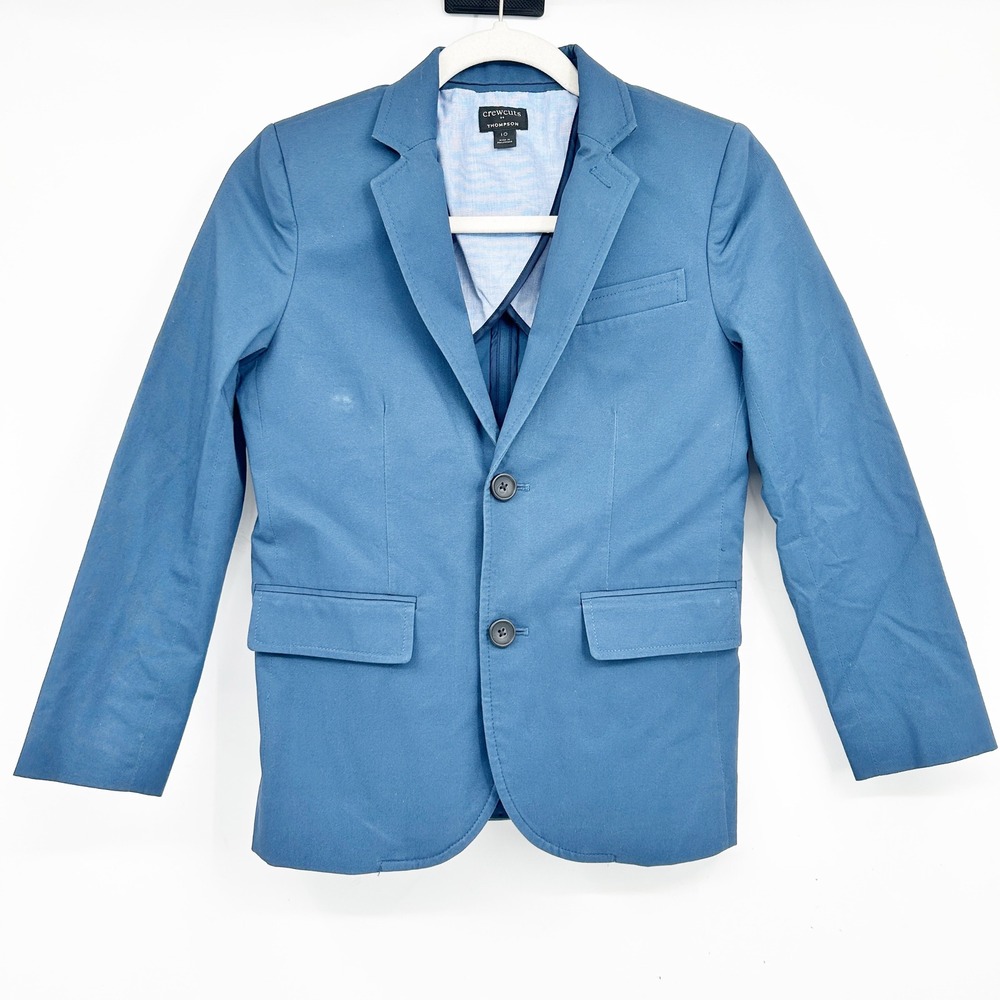 Crewcuts Boys Thompson Blue Cotton Stretch Preppy Formal Easter Blazer Size 10